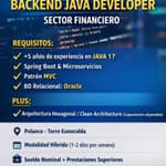 Logo de Desarrollador Backend Java Senior — Híbrido - Polanco, CDMX — Sector Financiero - Java 17,