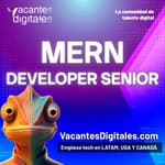 Logo de Desarrollador Senior MERN Stack — Remoto - México — Startup Tech - MongoDB, Express, React,