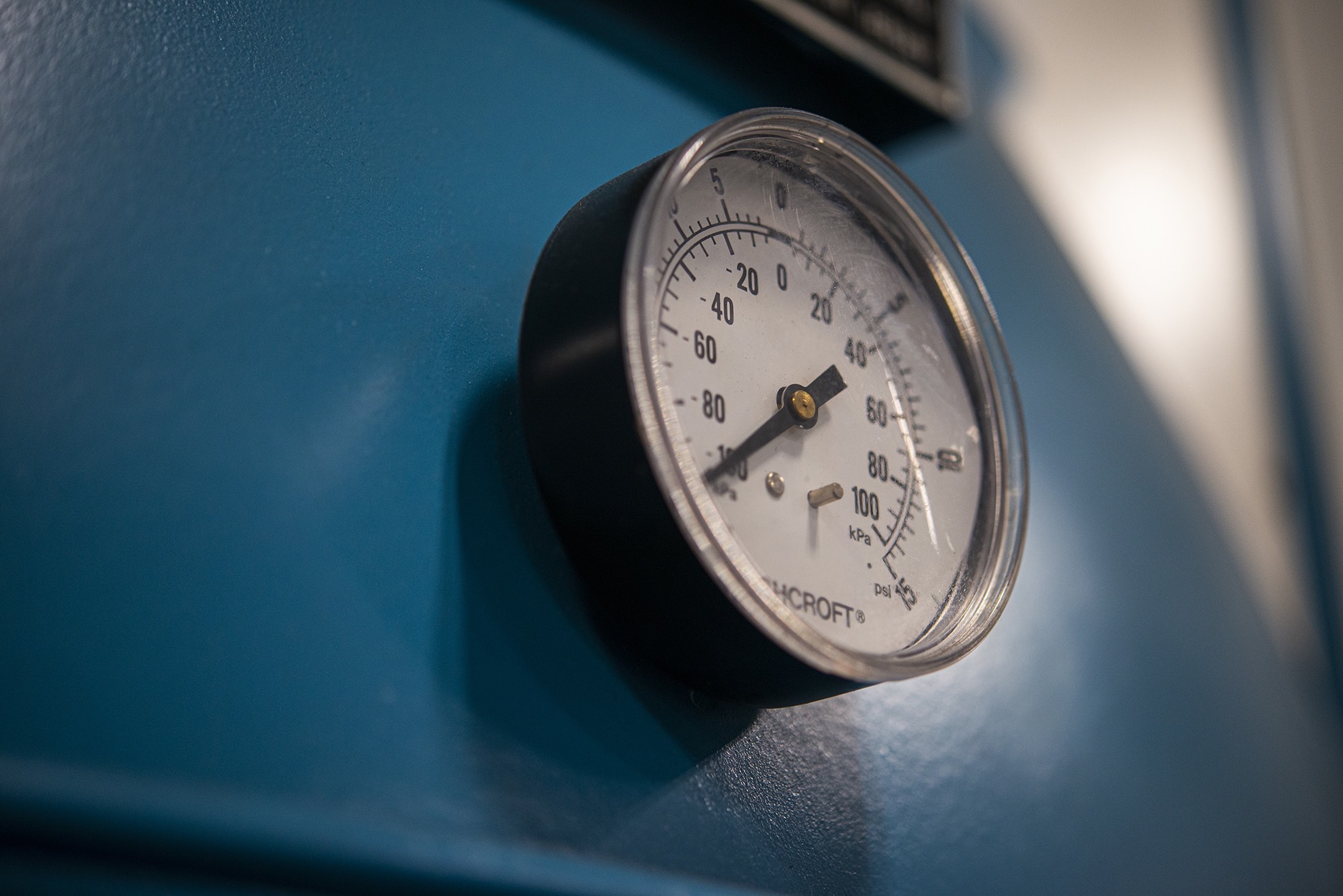 Close up of pressure gauge