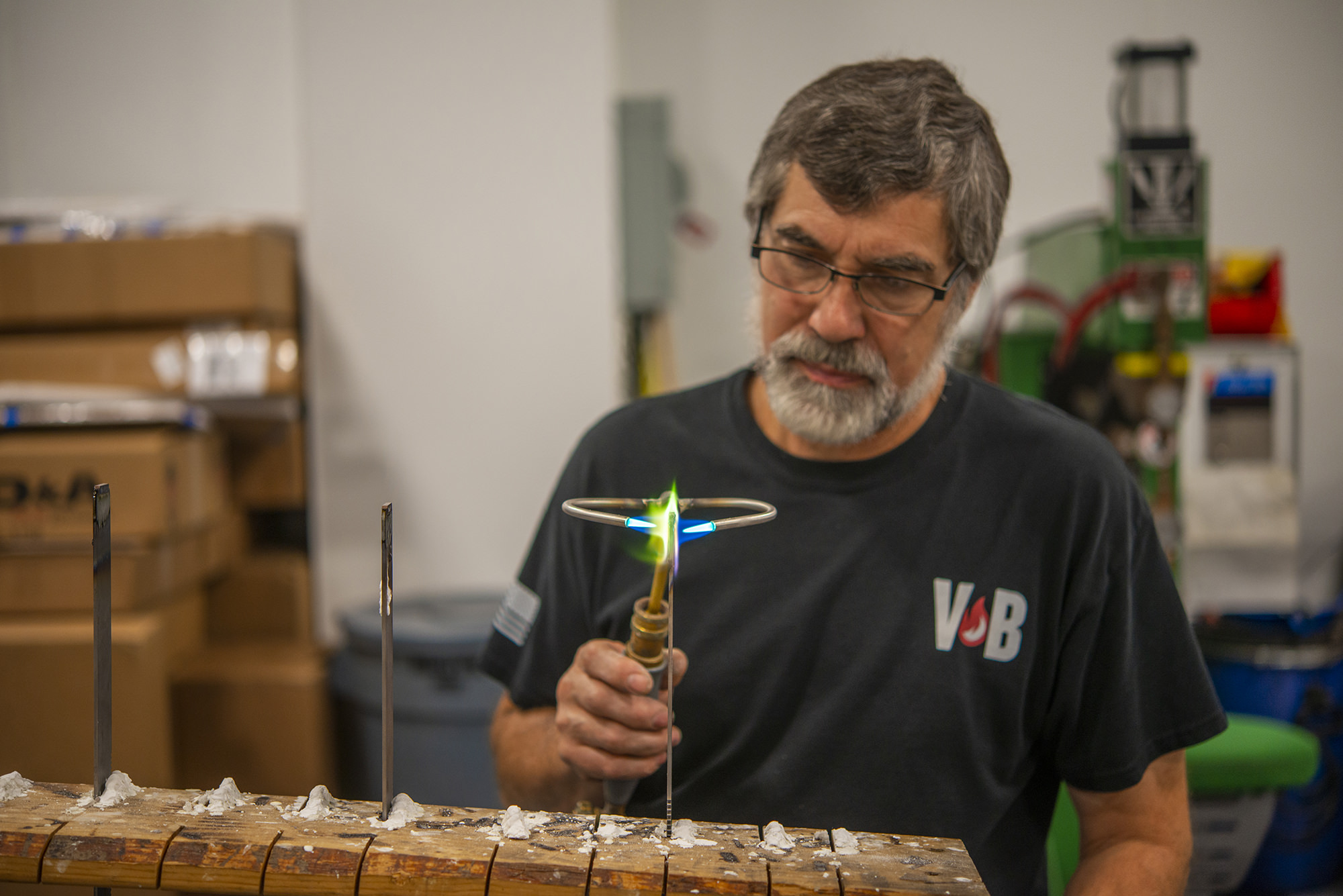 Vacu Braze team member uses torch brazing