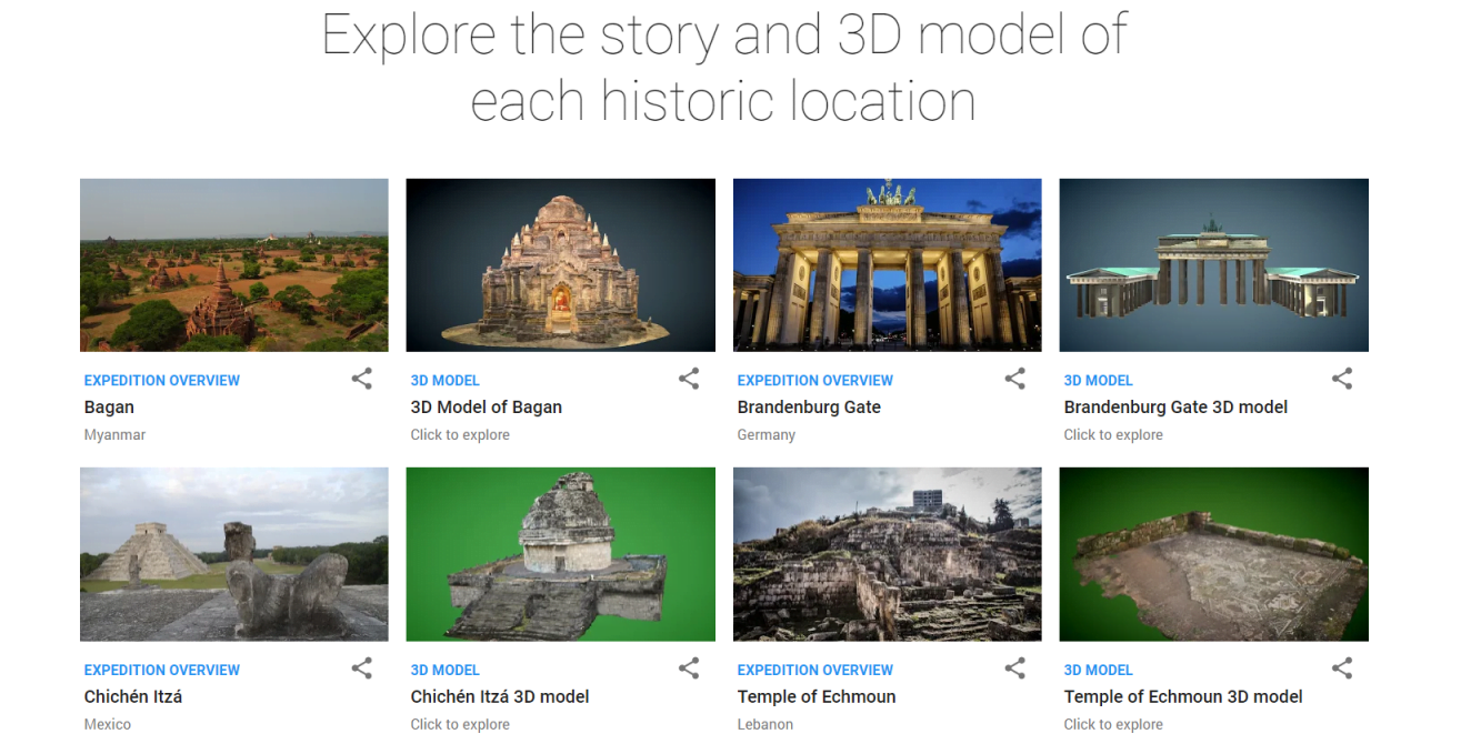 Explore the story and 3D model of each historic location