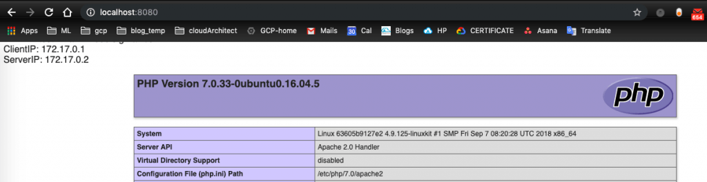 Màn hình trình duyệt khi chạy  localhost:8080 