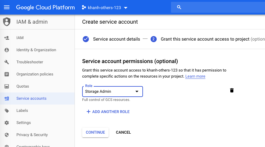 GCP: Create Service Account