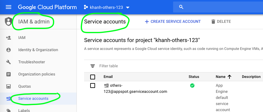 GCP: Create Service Account