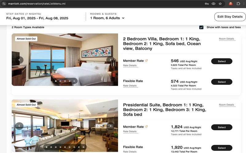 Westin Los Cabos 2 bedroom suite