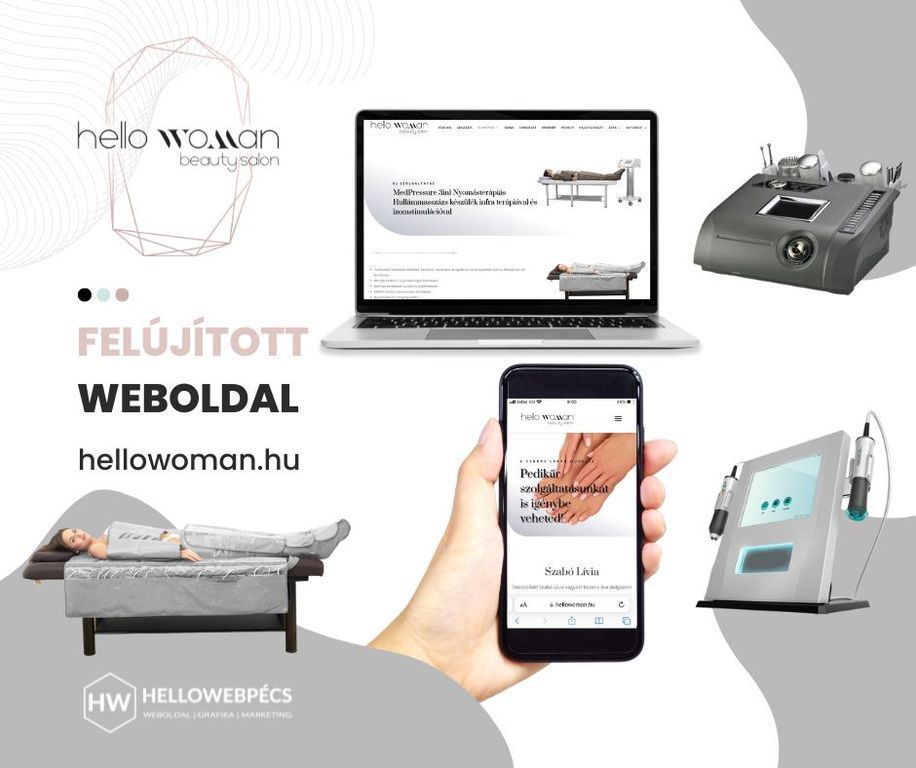 Pécsi Hello WoMan Beauty Salon weboldala