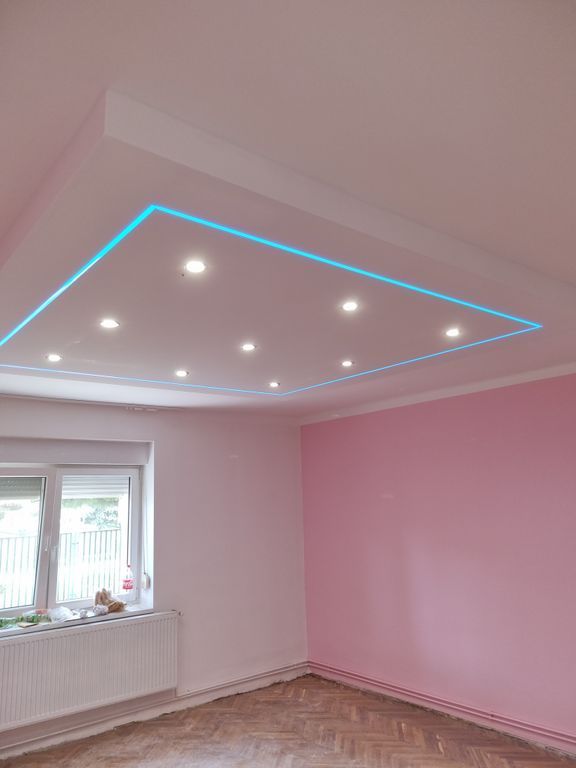 Gipszkarton, led, festés