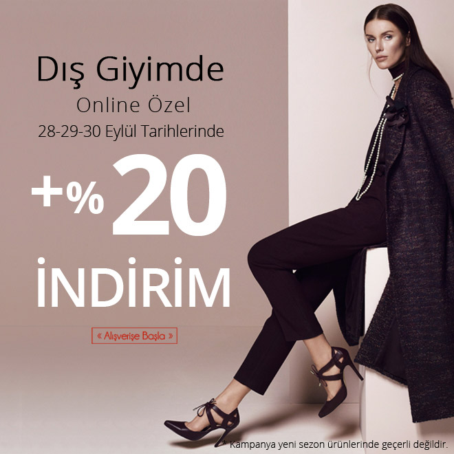 +%20 İndirim. Dış Giyim Ürünlerinde Kısa Bir Süre Geçerli.