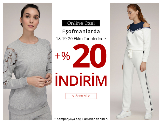 Eşofmanlarda +%20 İndirim Başladı!