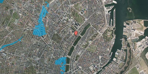 Oversvømmelsesrisiko fra vandløb på Læssøesgade 14B, 1. , 2200 København N