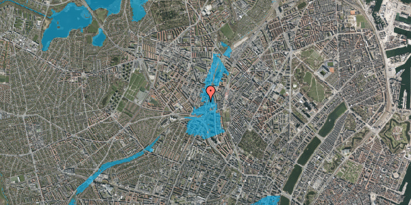 Oversvømmelsesrisiko fra vandløb på Falkevej 2, st. 1, 2400 København NV