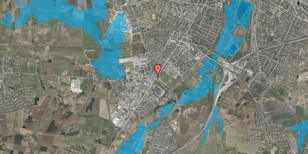 Oversvømmelsesrisiko fra vandløb på Nibevej 1B, 9200 Aalborg SV