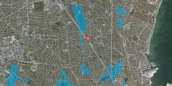 Oversvømmelsesrisiko fra vandløb på Kongelysvej 9, st. tv, 2820 Gentofte