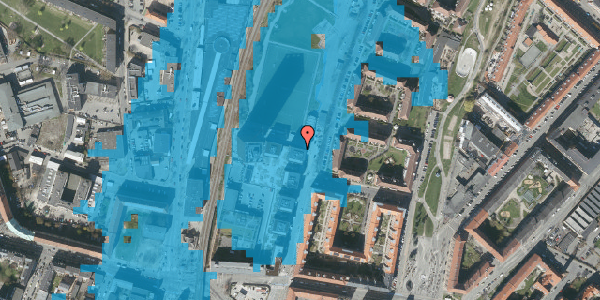 Oversvømmelsesrisiko fra vandløb på Borgmestervangen 23, 4. 1, 2200 København N