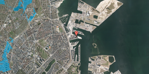 Oversvømmelsesrisiko fra vandløb på Hamborg Plads 4, 2150 Nordhavn