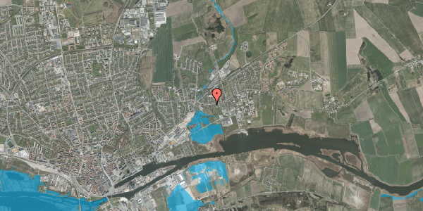 Oversvømmelsesrisiko fra vandløb på Tjærbyvej 24, 8930 Randers NØ