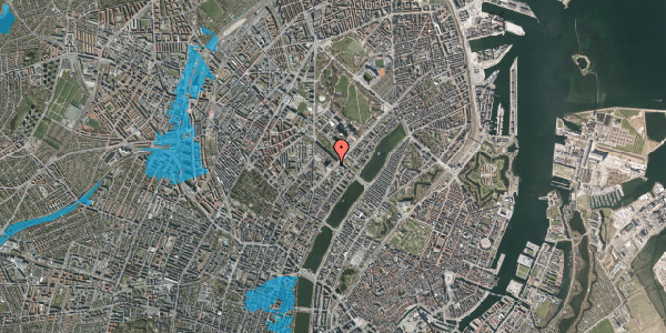 Oversvømmelsesrisiko fra vandløb på Blegdamsvej 3B, 1. , 2200 København N