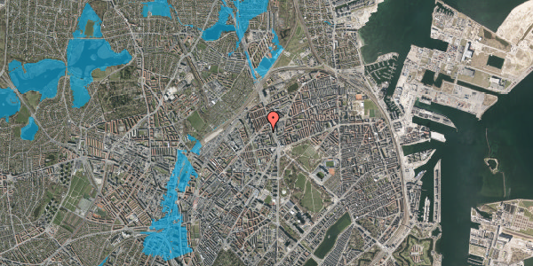 Oversvømmelsesrisiko fra vandløb på Ragnagade 7, 1. th, 2100 København Ø