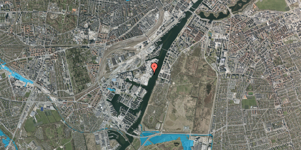 Oversvømmelsesrisiko fra vandløb på Christian Langes Plads 9, 2. th, 2450 København SV