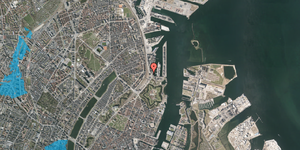 Oversvømmelsesrisiko fra vandløb på Kalkbrænderihavnsgade 3, 6. , 2100 København Ø