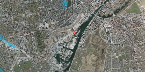 Oversvømmelsesrisiko fra vandløb på Havneholmen 12D, 4. tv, 2450 København SV