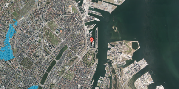 Oversvømmelsesrisiko fra vandløb på Dampfærgevej 10, 4. , 2100 København Ø