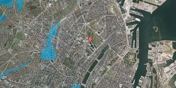Oversvømmelsesrisiko fra vandløb på Henrik Harpestrengs Vej 7, 2100 København Ø