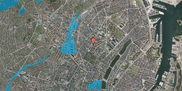 Oversvømmelsesrisiko fra vandløb på Fensmarkgade 54, 2200 København N