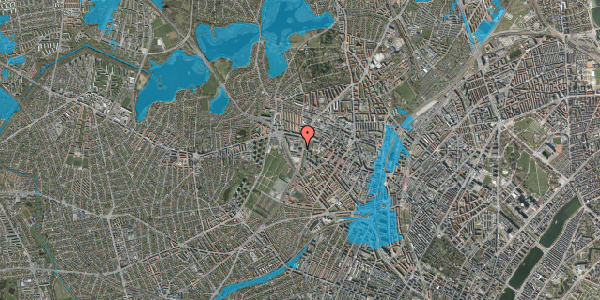 Oversvømmelsesrisiko fra vandløb på Hulgårdsvej 131B, 5. , 2400 København NV