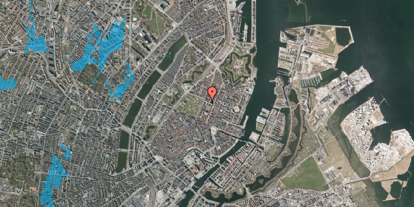 Oversvømmelsesrisiko fra vandløb på Adelgade 49, 1. tv, 1304 København K