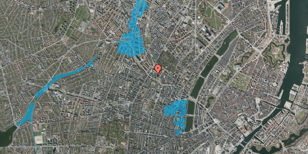 Oversvømmelsesrisiko fra vandløb på Ahlmannsgade 1, kl. , 2200 København N
