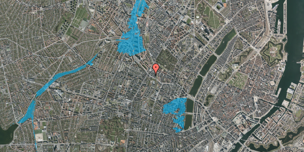 Oversvømmelsesrisiko fra vandløb på Ahlmannsgade 6, 3. tv, 2200 København N