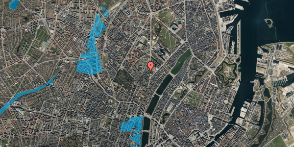 Oversvømmelsesrisiko fra vandløb på Ahornsgade 14, 1. th, 2200 København N