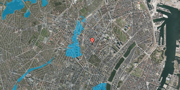 Oversvømmelsesrisiko fra vandløb på Allersgade 9, 1. a012, 2200 København N