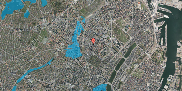 Oversvømmelsesrisiko fra vandløb på Allersgade 16, 1. th, 2200 København N