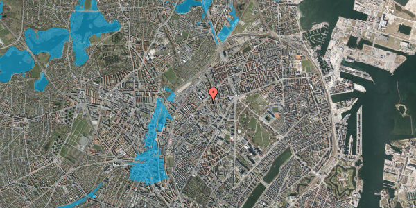 Oversvømmelsesrisiko fra vandløb på Annekegade 7, st. tv, 2100 København Ø