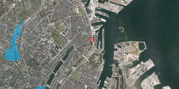 Oversvømmelsesrisiko fra vandløb på Arendalsgade 1, 1. , 2100 København Ø