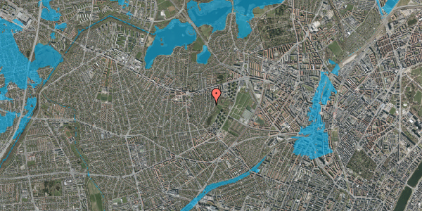 Oversvømmelsesrisiko fra vandløb på Arnesvej 37, 2700 Brønshøj