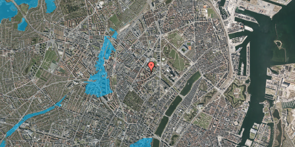 Oversvømmelsesrisiko fra vandløb på Arresøgade 8, 1. th, 2200 København N
