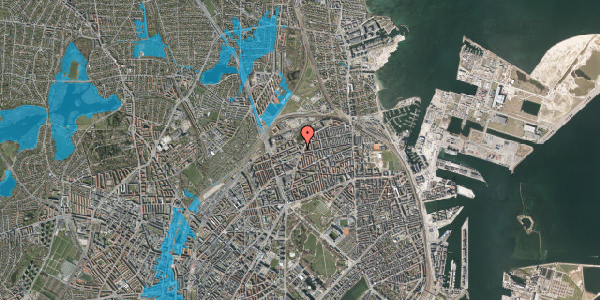 Oversvømmelsesrisiko fra vandløb på Askøgade 4, 3. th, 2100 København Ø