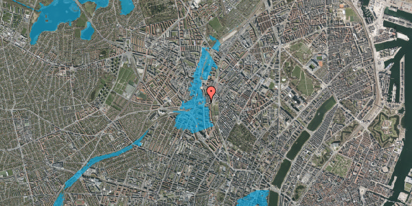 Oversvømmelsesrisiko fra vandløb på Asminderødgade 1, 1. tv, 2200 København N