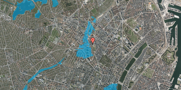 Oversvømmelsesrisiko fra vandløb på Asminderødgade 4, 2. th, 2200 København N