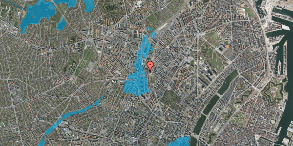 Oversvømmelsesrisiko fra vandløb på Asminderødgade 8, 3. tv, 2200 København N