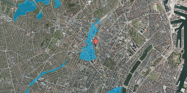 Oversvømmelsesrisiko fra vandløb på Asminderødgade 9, 4. th, 2200 København N