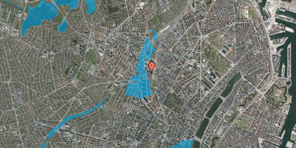 Oversvømmelsesrisiko fra vandløb på Asminderødgade 15, 2. tv, 2200 København N