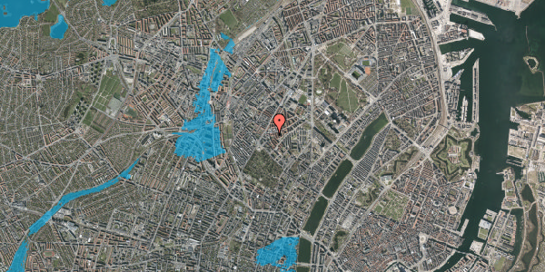 Oversvømmelsesrisiko fra vandløb på Asnæsgade 1, 1. th, 2200 København N