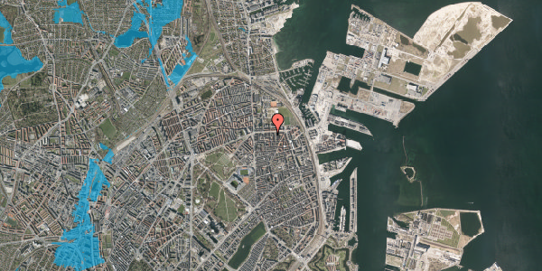 Oversvømmelsesrisiko fra vandløb på Assensgade 12, st. tv, 2100 København Ø