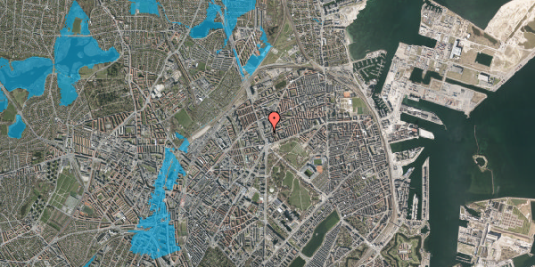 Oversvømmelsesrisiko fra vandløb på Australiensvej 9, 2. tv, 2100 København Ø