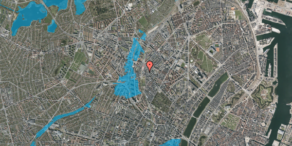 Oversvømmelsesrisiko fra vandløb på Baldersgade 1, 1. th, 2200 København N