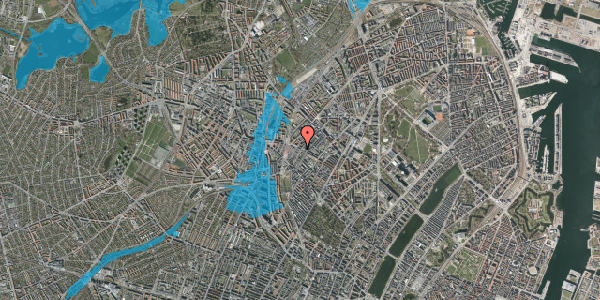 Oversvømmelsesrisiko fra vandløb på Baldersgade 11, 1. th, 2200 København N